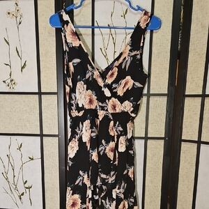 UK2LA Black and Cream Floral Romper